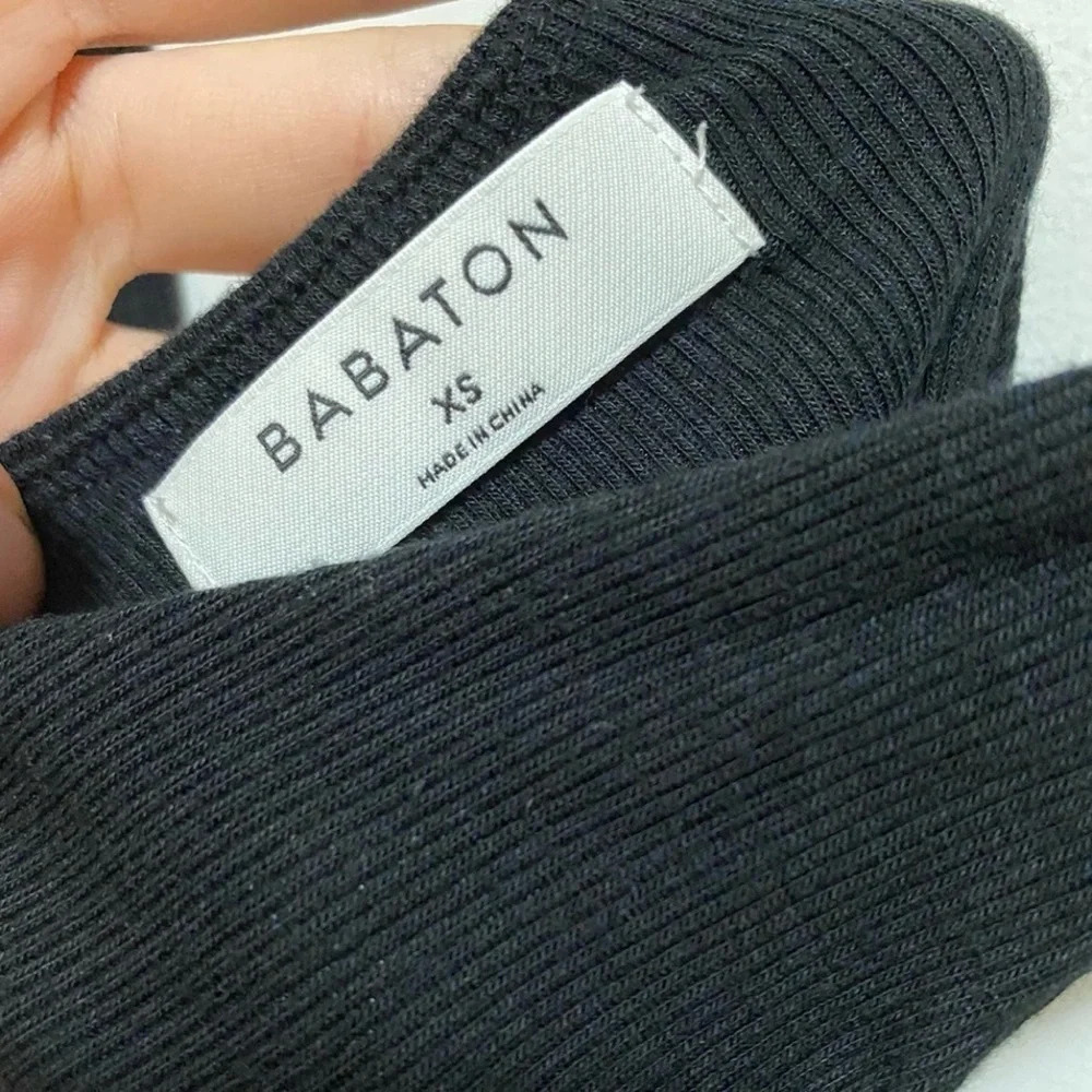 Aritzia Babaton Black Ribbed Thong Tank Top Bodysuit Size XS - Picture 5 of 5